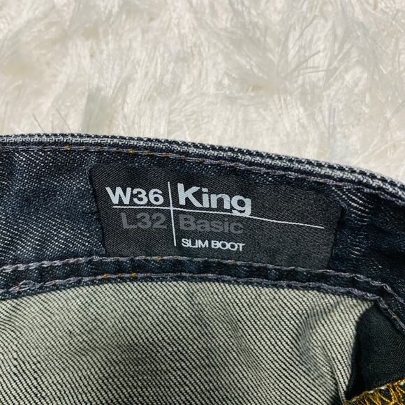Buffalo Lengendary King Basic Jean  Sz 36 x 32 Whiskering Detailed Pockets - Picture 8 of 8